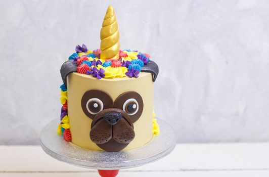 Bespoke Pug-Unicorn Cake Delivered in London