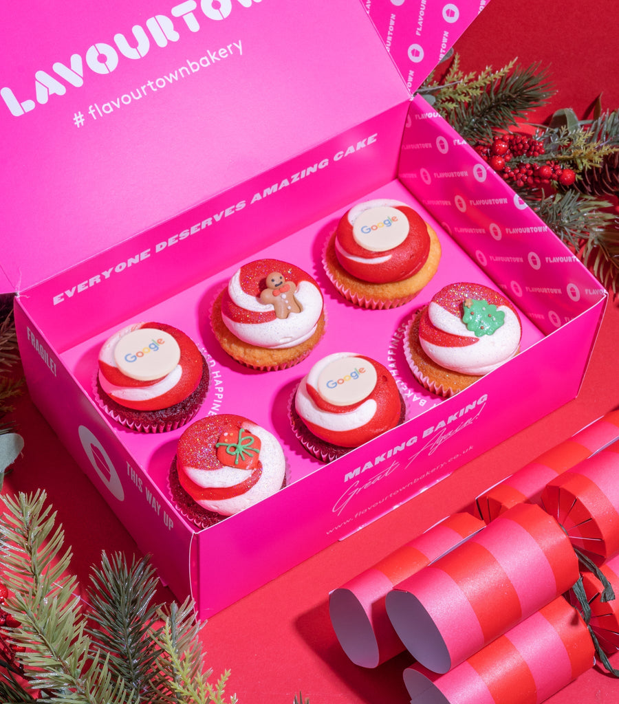 Christmas Themed Corporate Cupcakes And Cakes With Logos