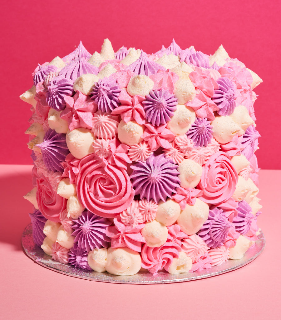 Swirl Piped Ombre Pink Cake-Flavourtown Bakery