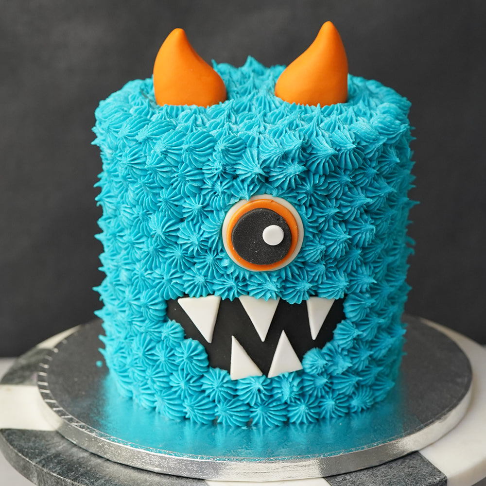 Vegan & Free From Gluten Blue Monster Cake-Flavourtown Bakery