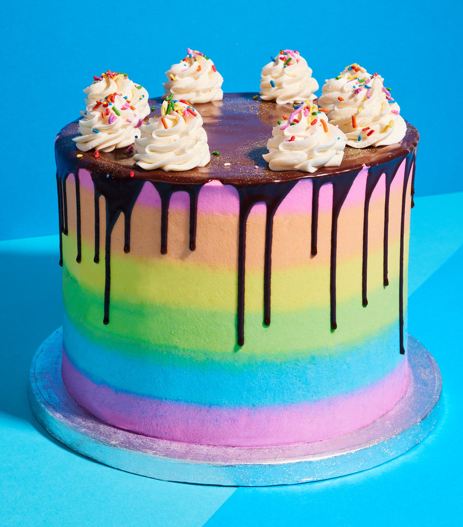 Vegan Rainbow Birthday Cake-Flavourtown Bakery